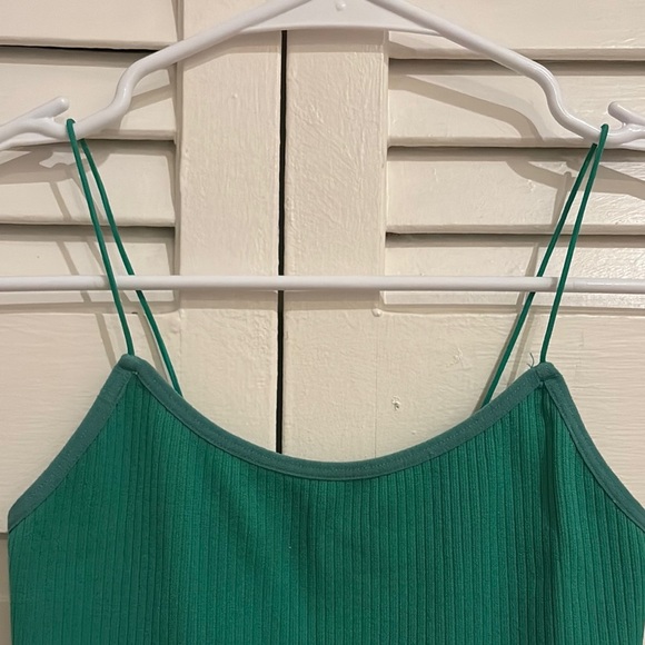 Green Ribbed Women's Top - Picture 3 of 7